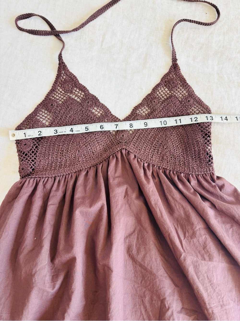 wild fable Brown Crochet-Top Mini Dress - Picture 9 of 10